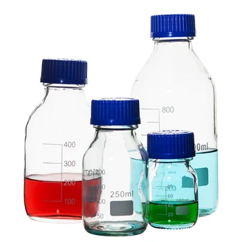 

2pcs/Lot Lab Glass Reagent Bottle 50ml-1000ml Blue Screw Cap Glass Reagent For Laboratory Utensils Medical Supplies