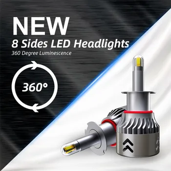 

LED high brightness headlight H3 vehicle left and right pair headlamps