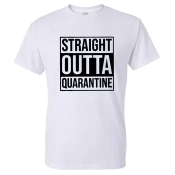 

2020 Women Men Fashion Short Sleeve Straight Outta Quarantine Shirt Vintage Quarantined O-Neck Short Sleeve Tshirt Cotton Shirt