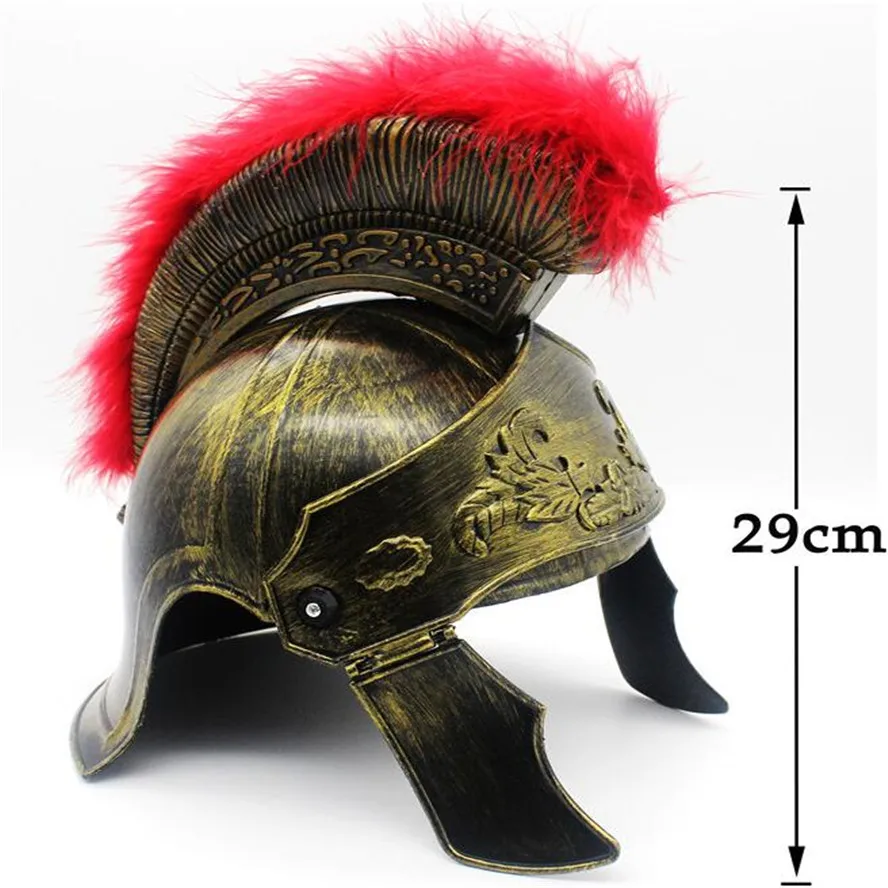 Древний Римский Общий шлем Спартанский рыцарь-воин шлем Косплей шапка для Хэллоуина реквизит - Цвет: golden-crown
