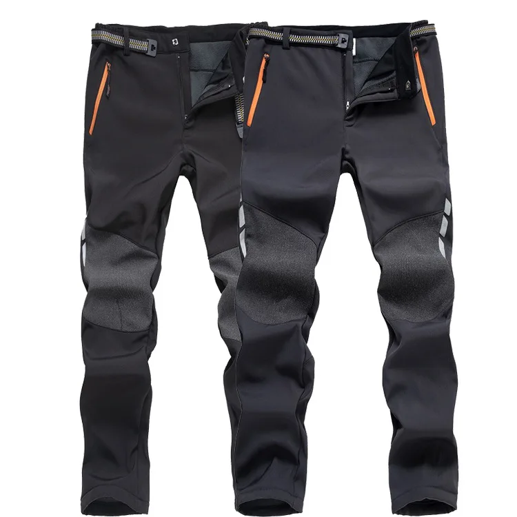 

Men Outdoor Soft Pants Trousers Thick plus Velvet Reflective Camping Climbing Pants