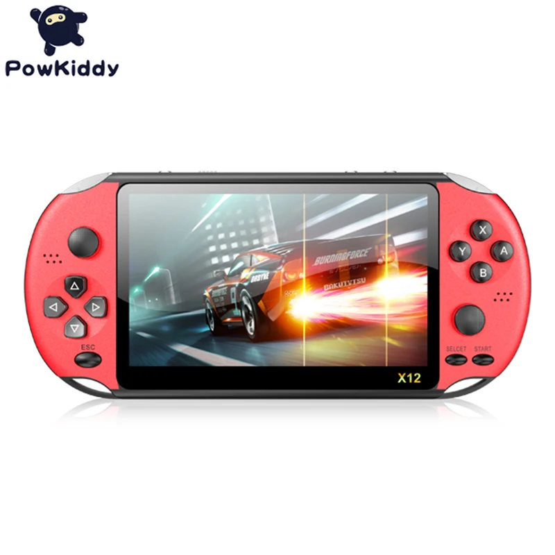 Powkiddy X12p портативная игровая консоль 8G 32/64/128 бит HD Цвет ЖК-дисплей Экран 3000+ игры малыш видео портативных игровых консолей Retro Портативный игровой плеер на ТВ - Цвет: red