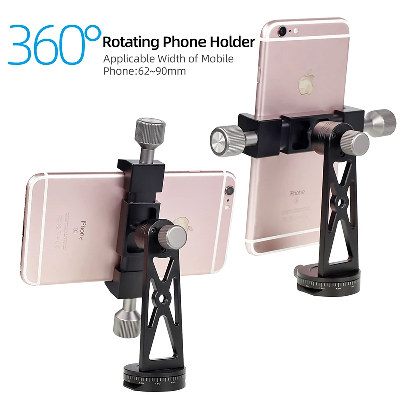 

Cimapro CP-5 All Metal Tripod Mount Adapter Cell Phone Clipper Holder Vertical 360 Rotation Tripod Stand for smart phones Tripod