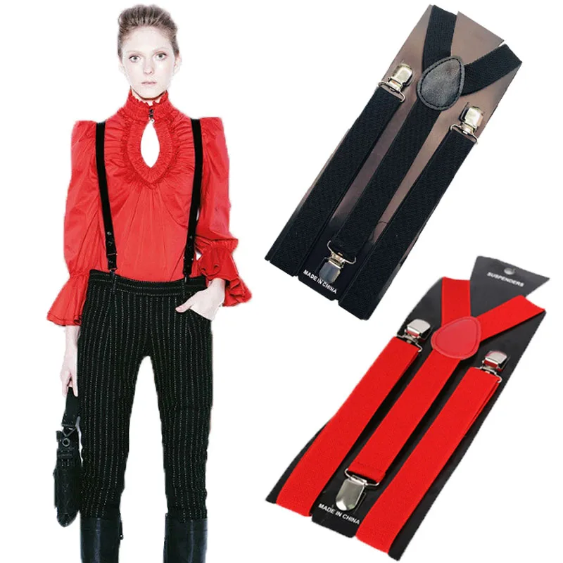 Mens Womens Fashion Clip-on Suspenders Elastic Y-Shape Adjustable Braces Colors 