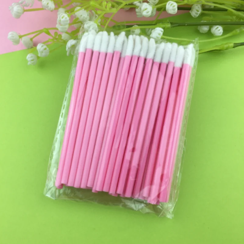 

50 PCS Disposable Lip Brush Lipstick Lip Gloss Cleaner Applicator Eyeshadow Plumper Makeup Brushes Tools