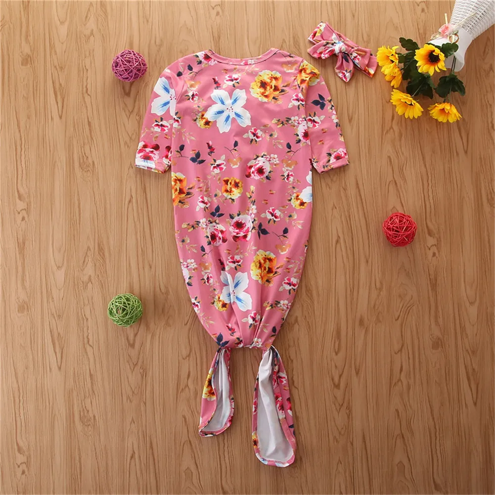 Носки с цветочным рисунком для новорожденных для маленьких мальчиков для пеленания девочек Обёрточная бумага Одеяло спальный мешок+ оголовье, набор для детей от 0 до 6 месяцев