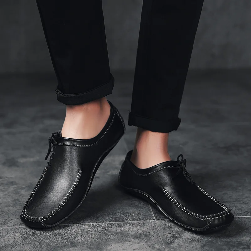 Genuine Leather Men Casual Shoes Fashion Loafers 2021 Newly High