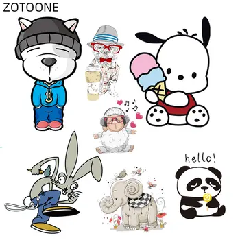 

ZOTOONE Cute Bear Patches for Kids Iron on Rabbit Stickers for Clothing Heat Transfers DIY Animal Patch Vinyl Cloth Appliques E