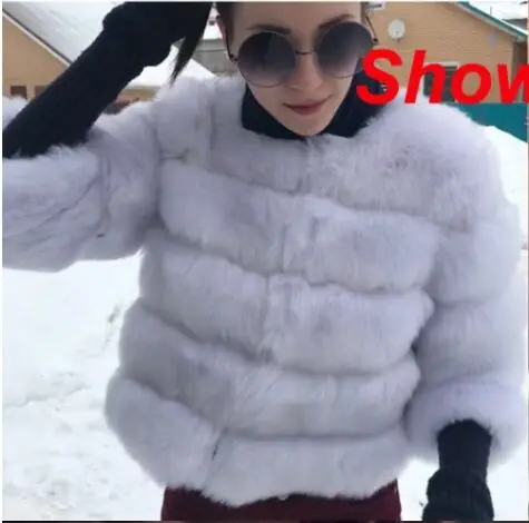 Новое пальто из искусственного меха, зимняя укороченная куртка, теплая женская верхняя одежда - Цвет: fox color