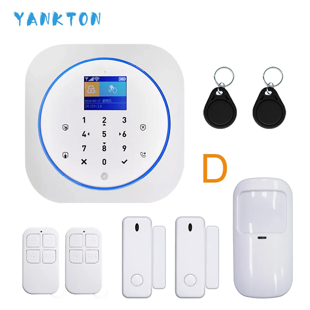 YK-028-G12-White-D Wifi GSM сигнализация для Android и iOS Tuya сигнализация 433 МГц беспроводная домашняя охранная сигнализация TFT lcd сенсорная клавиатура 11 языков - Цвет: YK-028-G12-White-D