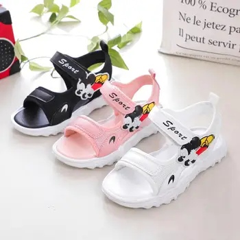 

New Children Girls Summer Sandals Fashion Pink Cartoon Kids Baby Princess Shoes Soft Bottom Non-slip Beach Sandals