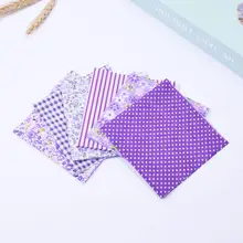 Сделай Сам 6 шт./лот 25x25 см фиолетовый рисунок с флюром квадрат хлопок Pur-cut Лоскутная Ткань Набор для шитья квилтинга ремесла для ручной работы