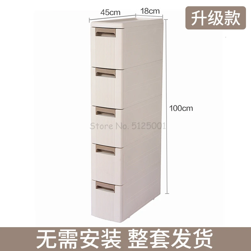 Bathroom Rack Floor Toilet Storage Cabinet Drawer Kitchen Crevice Storage Toilet Corner Cabinet Side Cabinet Narrow Bathroom - Цвет: Прозрачный