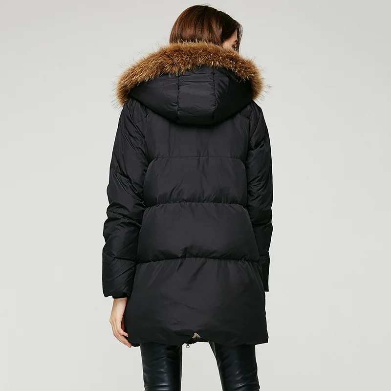 Женская утепленная куртка с капюшоном и большим карманом, зимняя теплая куртка со съемным кожаным меховым воротником, шапка, размер XS-XXXL