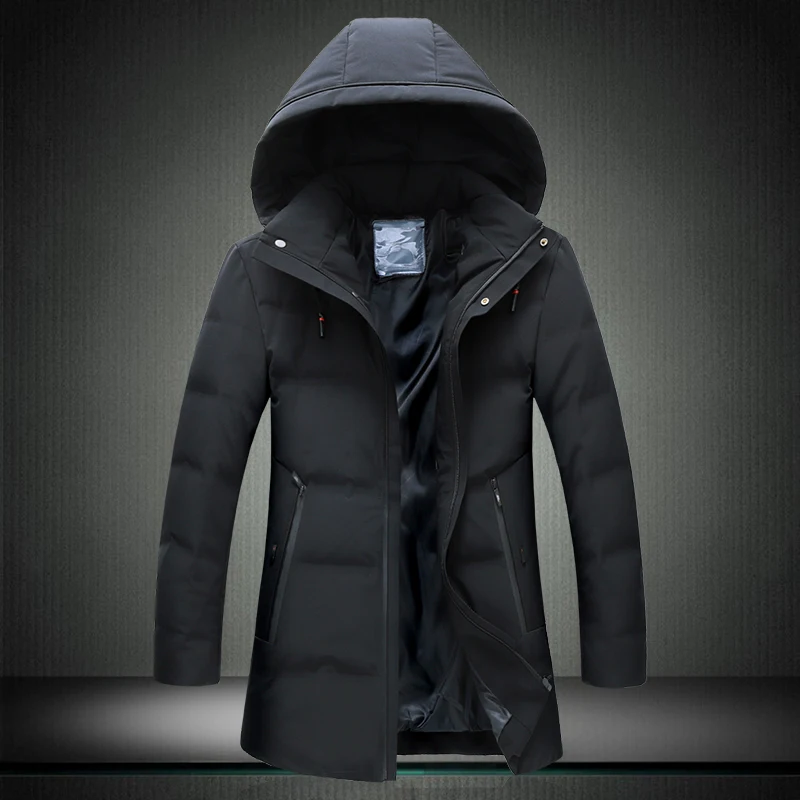 8XL 7XL мужская куртка на утином пуху стиль средней длины Европейский стиль стильное красивое пальто толстая зимняя куртка A916