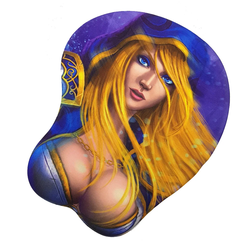 WOW Jaina Proudmoore 3D игровой коврик для мыши с мягкой гелевая Подушка под запястье