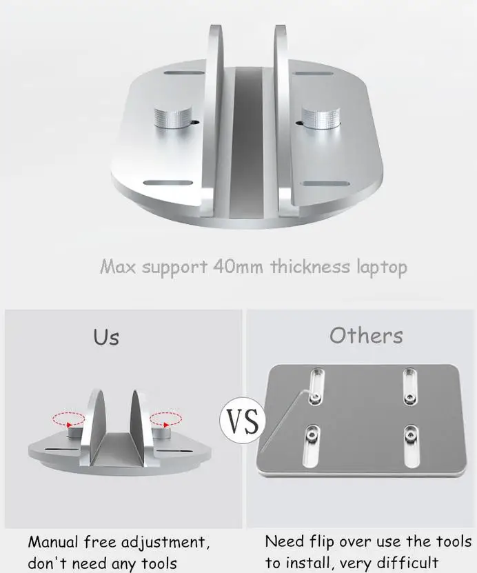 Вертикальная подставка для ноутбука DishyKooker для MacBook Pro/Air, алюминиевый сплав, регулируемая настольная подставка, экономия пространства