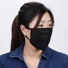 1 шт черная маска для рта против дымки Пылезащитная многоразовая двухслойная Пылезащитная маска для рта для мужчин и женщин