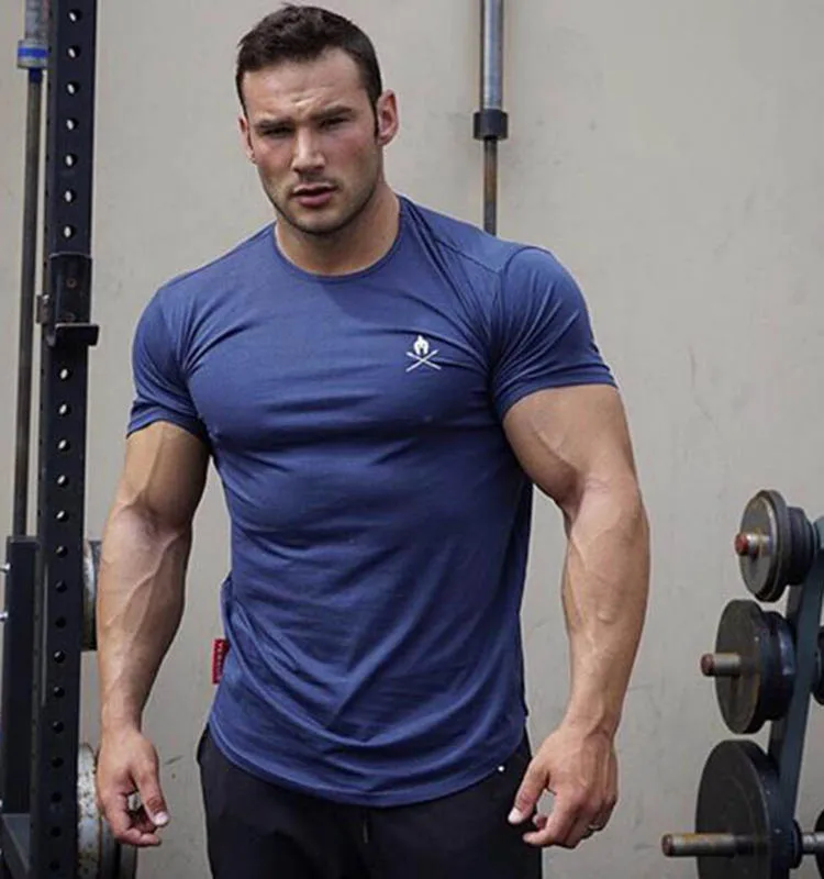 Новинка 2020 брендовая повседневная спортивная облегающая футболка Мужская