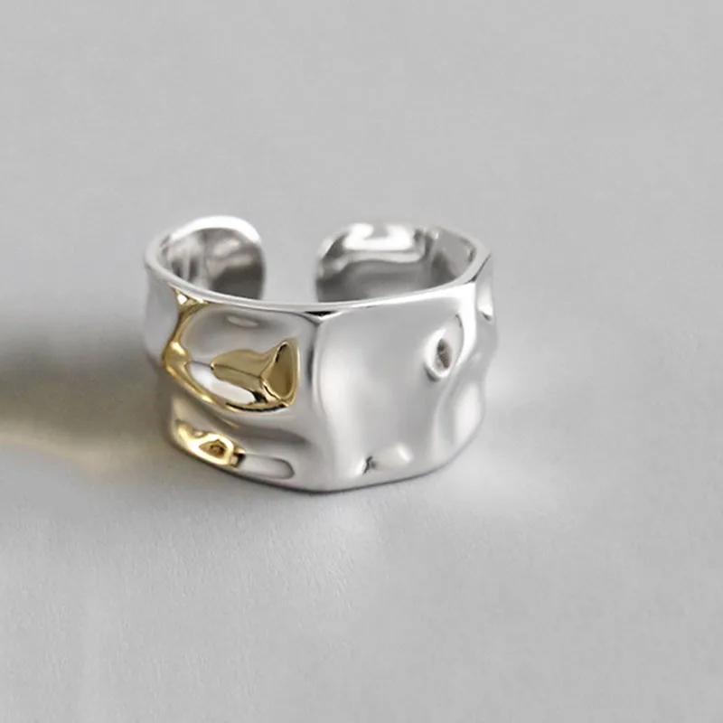 Silver Color Engagement Rings Women Couple Trendy Irregular Geometric Handmade Jewelry Valentine's day Gifts