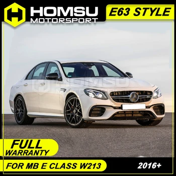 

E63 style FRP Unpainted Car Body Kit Front Rear Bumper Side Skirts Wheel Eyebrows Exhaust Pipes For Benz E Class W213 2016+