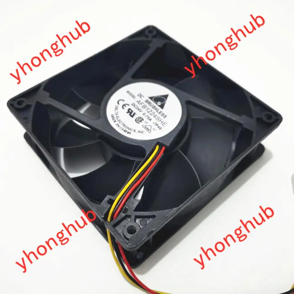 Delta Electronics Afb1224she 7f46 dc 24v 0.75a 120x120x38 mm Ventilador de Refrigeração do Servidor de Fios