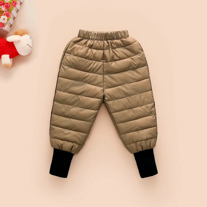 Scsech/зимние хлопковые детские прямые штаны теплые водонепроницаемые леггинсы для мальчиков и девочек длинные брюки с открывающимися штанинами, детская одежда, WJ40