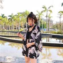 Женский кардиган Харадзюку, японское кимоно, летняя Свободная рубашка с принтом карпа, топы, повседневные женские и мужские кимоно, пальто, парные кимоно юката