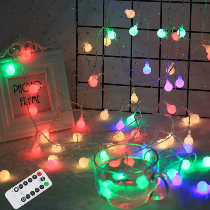 50LED шаровые стринги Водонепроницаемые огни декоративные лампы для рождественской елки Свадебные вечерние садовые MDJ998