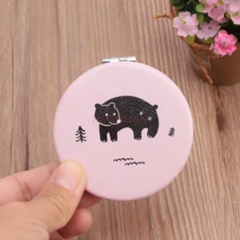 

small mirror Cute Makeup Mirror Portable Simple Beauty Small Mirror Folding Mini Double-sided Round Mirror