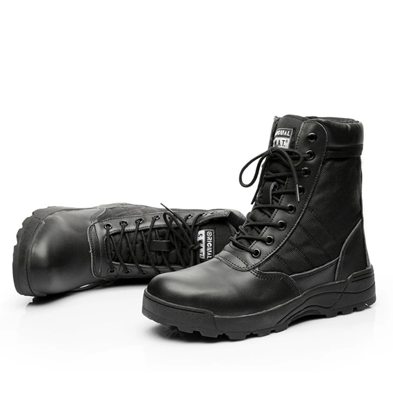 Уличные походные ботинки; тактические мужские и женские ботинки-дезерты на молнии; размеры 39-45 - Цвет: black