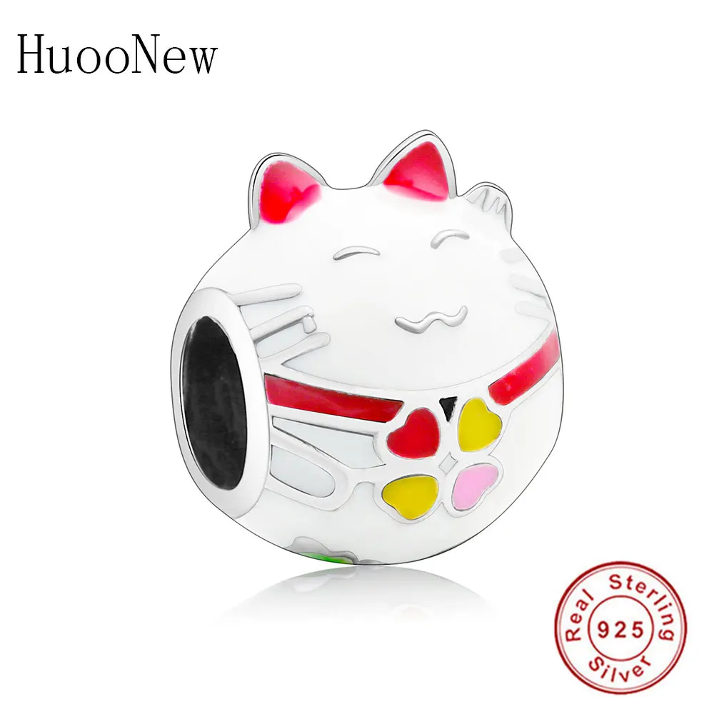 Женский браслет из серебра 925 пробы с эмалью кошкой | Украшения и аксессуары