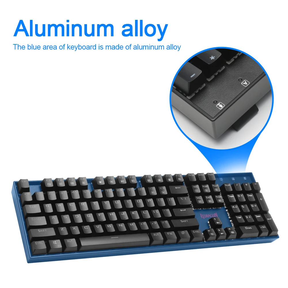 Механическая игровая клавиатура Redragon K551 RGB USB синий переключатель DIY 104 клавиша с