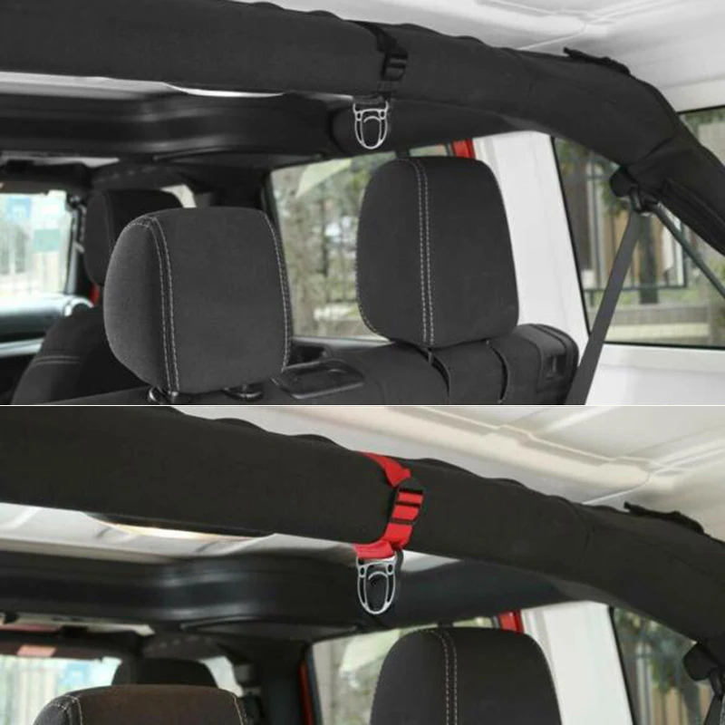 1pc ABS Coat Hook Red+ Black Car Unlimited Roll Bar Coat Hook Clothes Hanger For Wrangler JK JL 2007