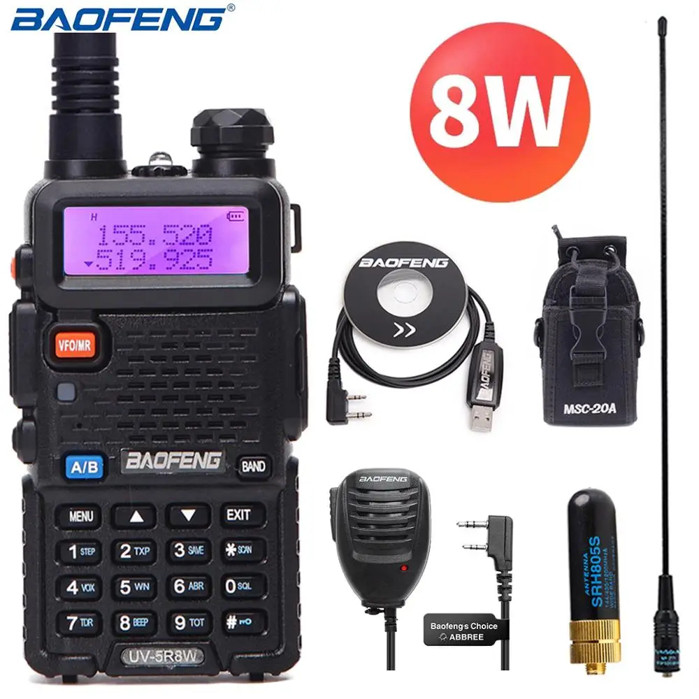 Two-Way-Radio Walkie-Talkie Pofung UV5R Long-Range VHF/UHF 10km 8W Portable Baofeng