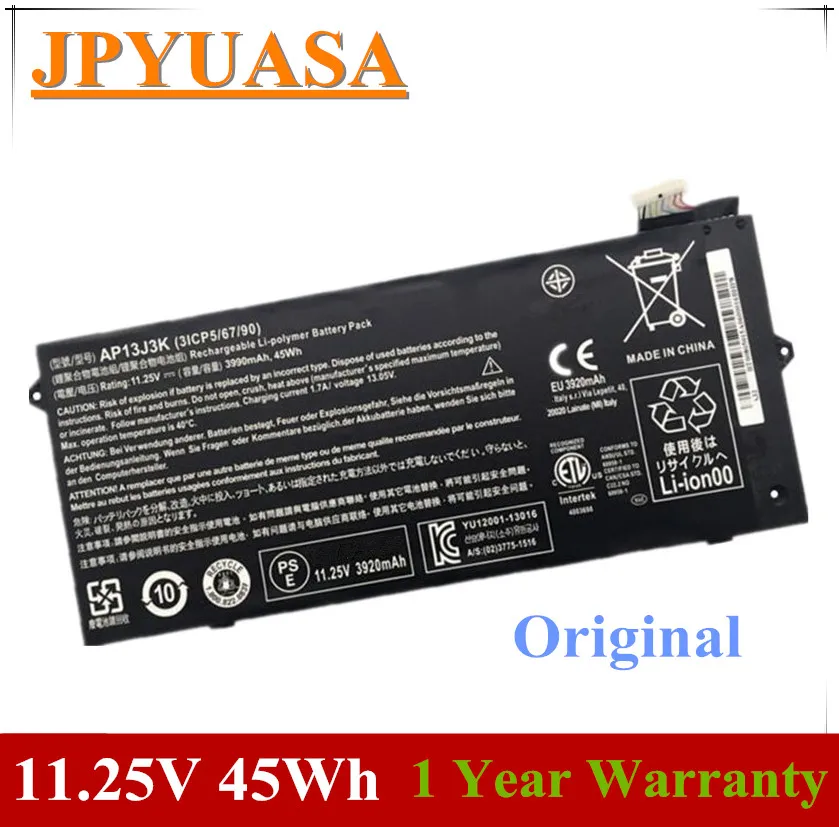 

7XINbox 11.25V 45Wh Original AP13J3K AP13J4K Battery For Acer Chromebook C720 C720P C740 C720-2844 C740-C5U9 ZU12029-13020