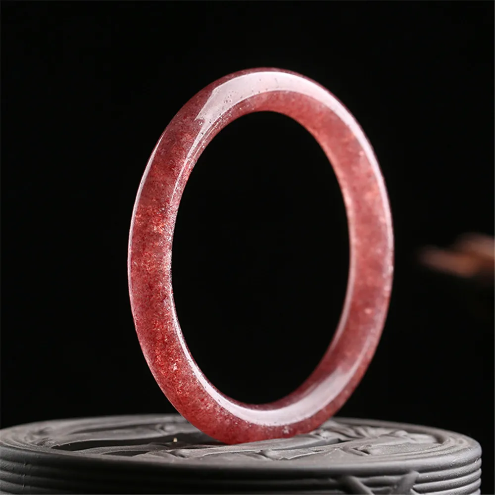 

Inner Diameter 58mm Top Natural Red Strawberry Quartz Bangle For Women Lady Crystal 10mm Beads Gemstone Fashion Jewelry AAAAAA