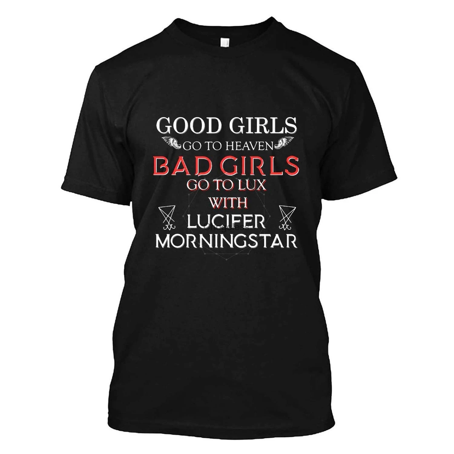Футболка с надписью Go to Heaven Bad Girls Lux Люцифером морнингстаром черная толстовка