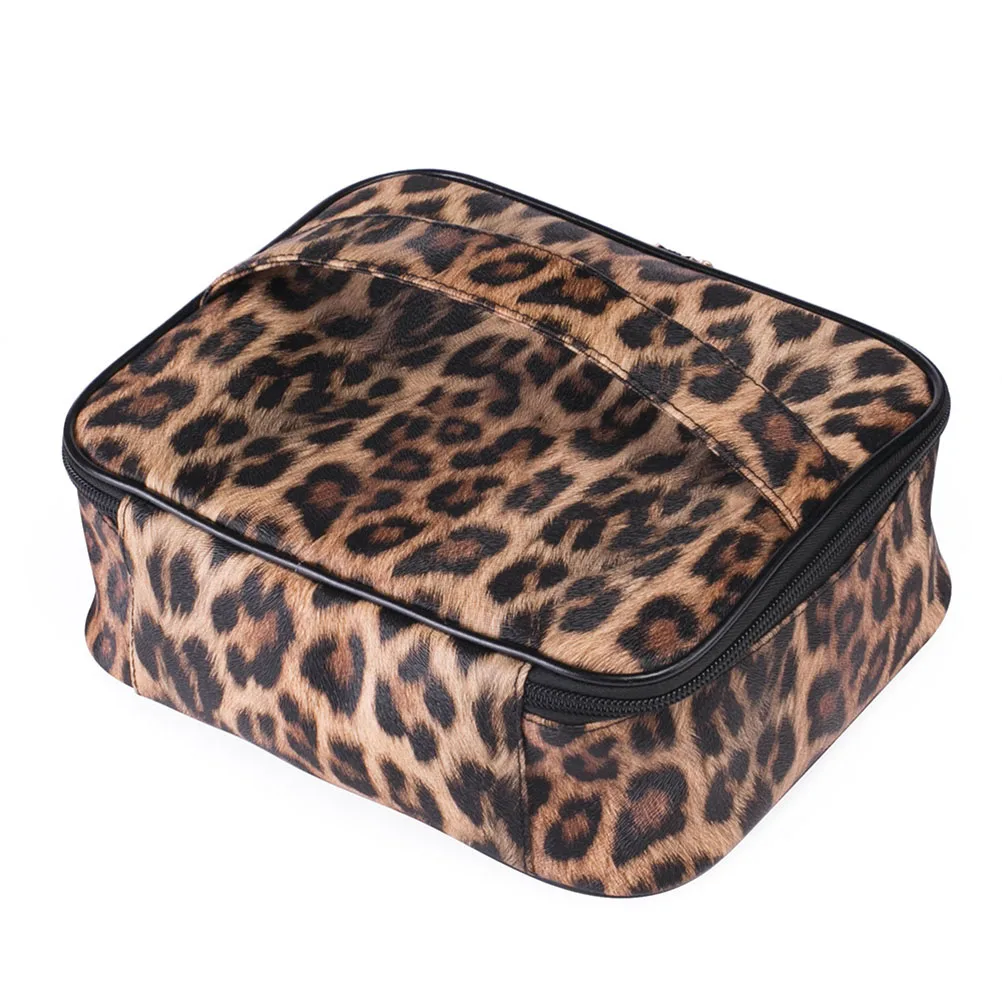 Модная косметичка для путешествий с леопардовым принтом косметики из