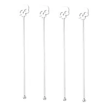 4 шт 8,7 дюймов мешалка Специальный Хэллоуин Череп Коктейльные напитки свизл палочки