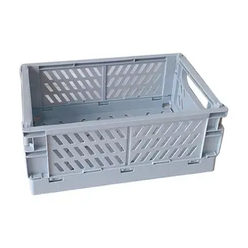 

Collapsible Crate Plastic Folding Storage Box Basket Utility Cosmetic Container Desktop Holder Home Use