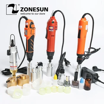 

ZONESUN Portable Hand Held Electric Bottle Capping Machine Automatic With Security Ring Plastic Bottle Capper Capping Tool