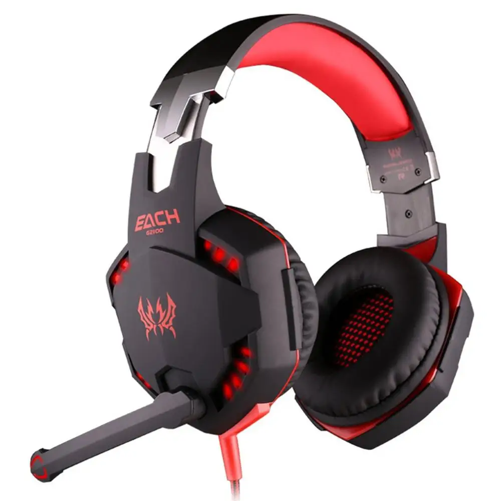 black and red New arrival G2100 PC Gaming Wired Headset Wired Earmuffs For Computer Games Vibration Over the Head Great For Gamer's - Цвет: black and red