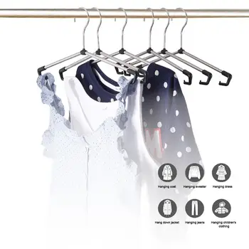 

8pcs/lot Adjustable Multi-Functional Stainless Steel DIY Telescopic Clothes Hanger Wardrobe Hanger for Kids and Adults