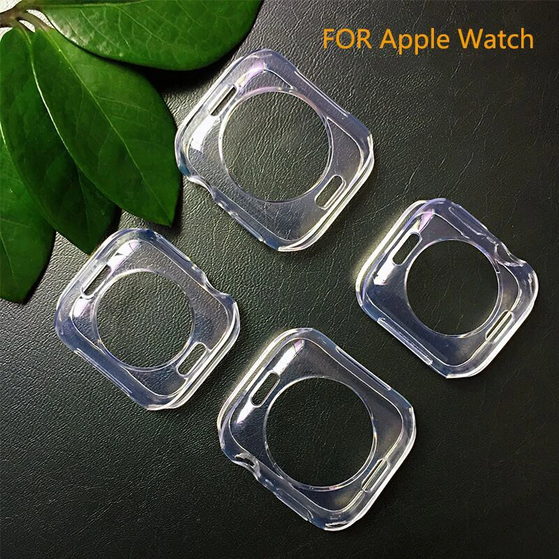 200 шт модный прозрачный Ультратонкий Мягкий ТПУ чехол для Apple Watch Series 4 3 2 1 40 мм 44 мм 38 мм 42 мм противоударный прозрачный чехол