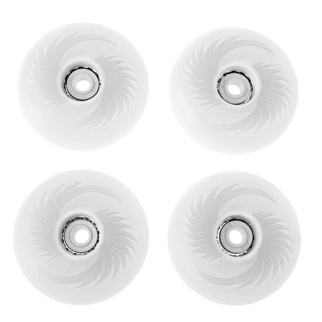 4 шт PU Магнитный фонарь коньки колеса для роликовые коньки - Цвет: 72mm White