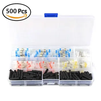 

500Pcs Mixed Heat Shrink Sordering Terminals Waterproof Solder Sleeve Tube Electrical Wire Insulated Butt Connectors Kit