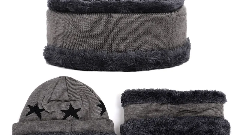 Классическая теплая шапка, шарф, костюм для мужчин и женщин, зимний лыжный костюм, 2 комплекта из бархата, утолщенная Уличная Повседневная шапка большого размера