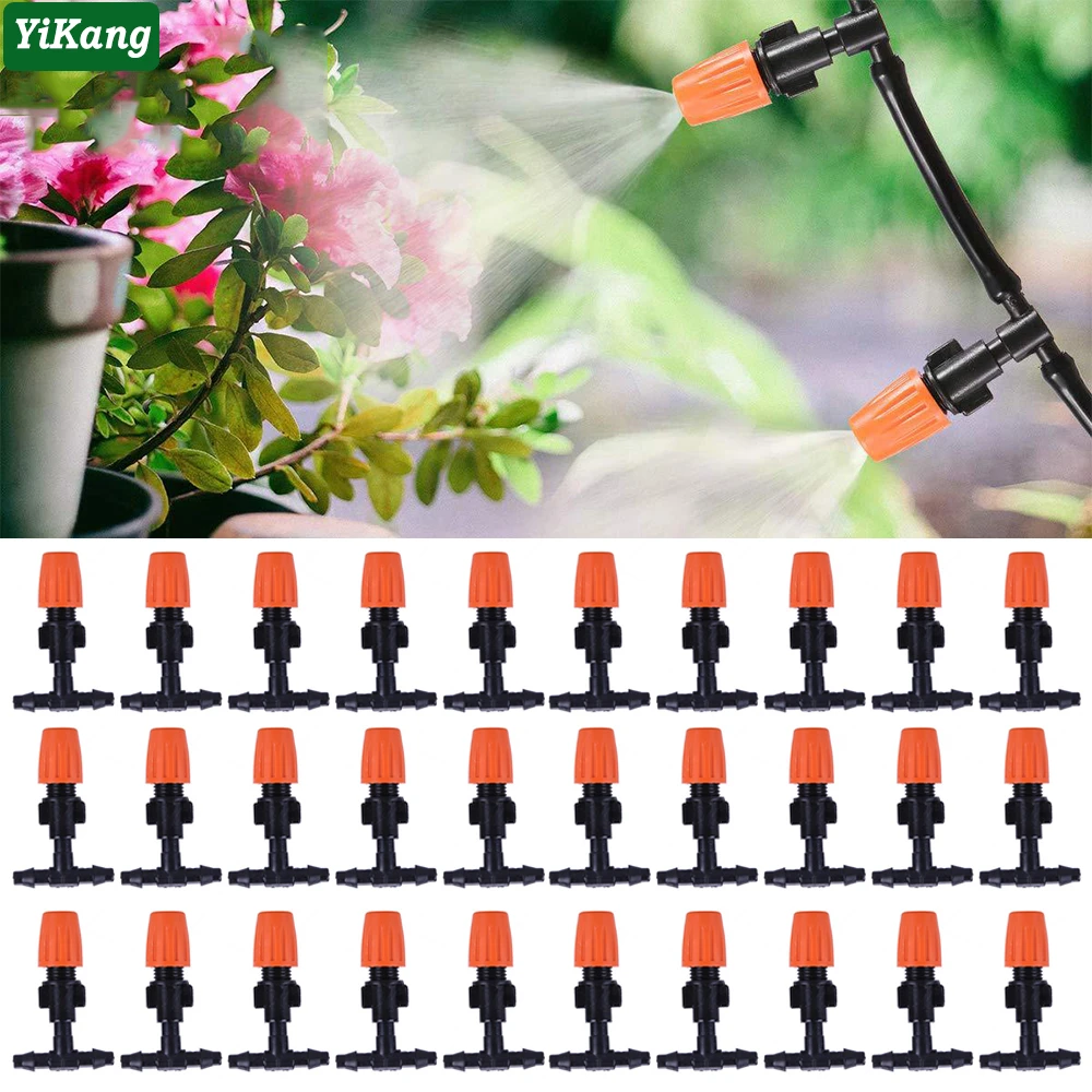 20/50pcs Nozzle Misting Dripper Sprayer Micro Auto Drip Irrigation System Adjustable Atomizing