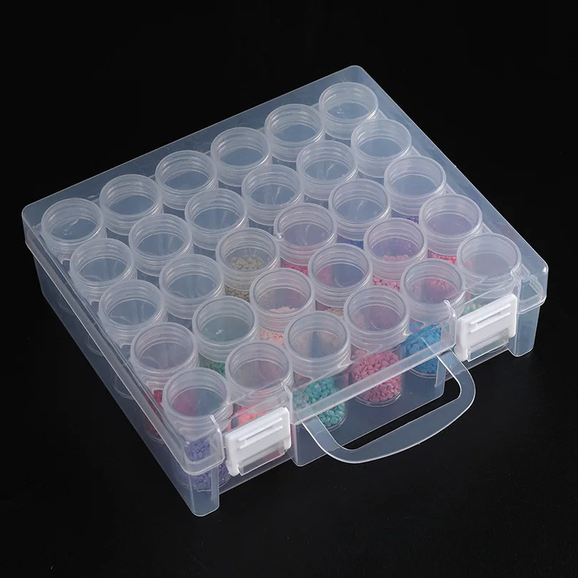 Diamond Painting Accessory Box 30/40 Bottles Diamond Painting Mosaic Carry Case Container Storage Hand Bag Tools